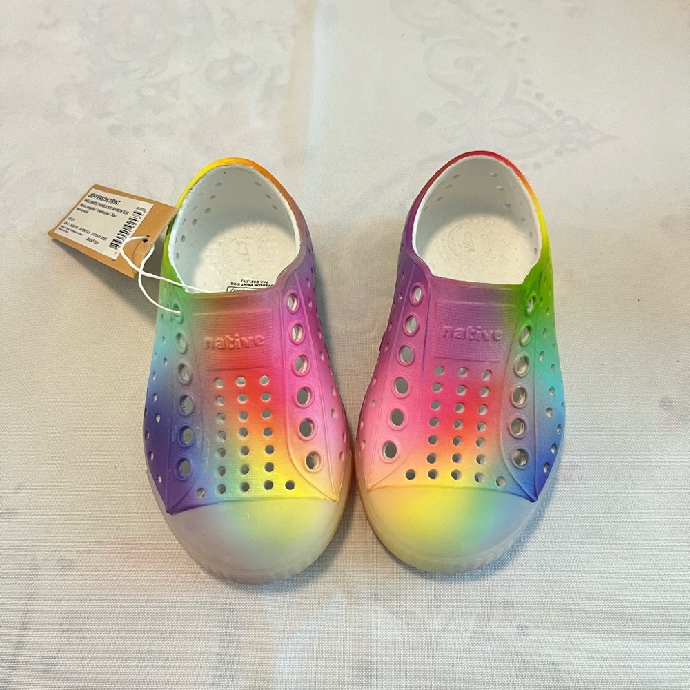 Native Kids Multicolor Slip-On Water Shoes- Jefferson Print